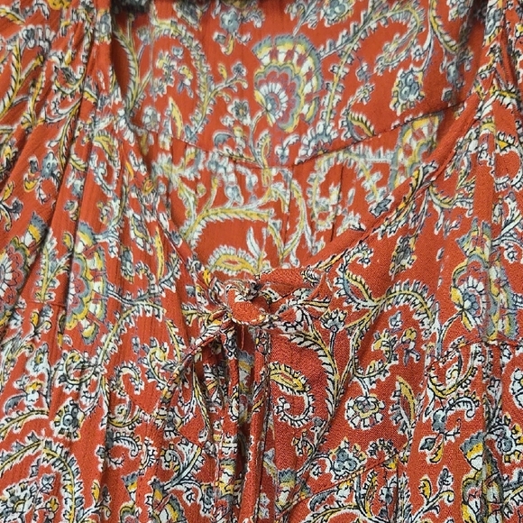 Romantic Gypsy Boho Dress with Tie Front - Picture 6 of 7